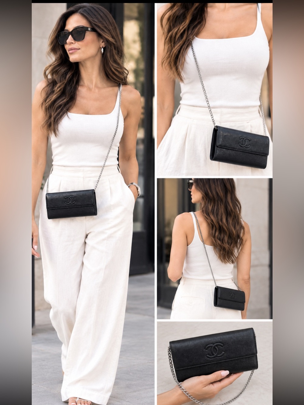 Chanel Black Caviar long Leather Wallet Clutch - Picture 4 of 13